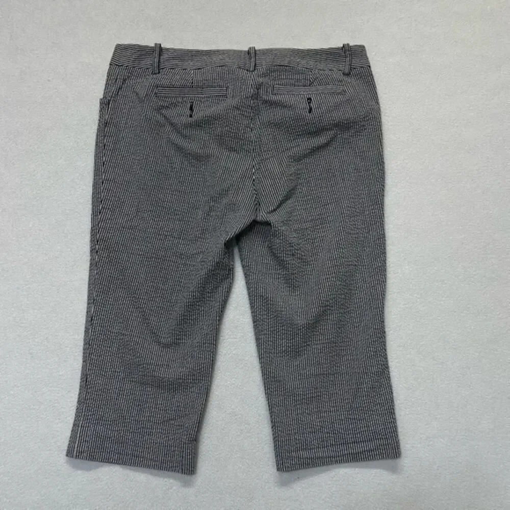 Michael Kors Cropped Pants black white stripes women’s Size 0 Petite